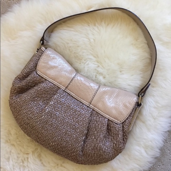 Calvin Klein Straw & Leather Shoulder Bag - Picture 3 of 8